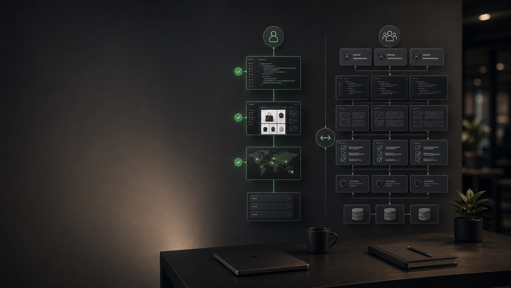 Shopify Hydrogen hiring evaluation visual comparing senior specialist ownership, agency layers, and storefront risk areas.